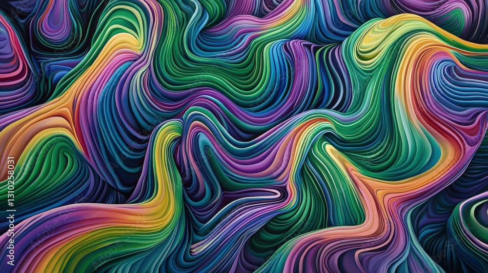 Colorful Abstract Swirls and Waves in Gradient Flowing Patterns Colorful Abstract Swirls and Waves in Gradient Flowing Patterns