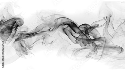 black smoke or fog isolated on white background.	