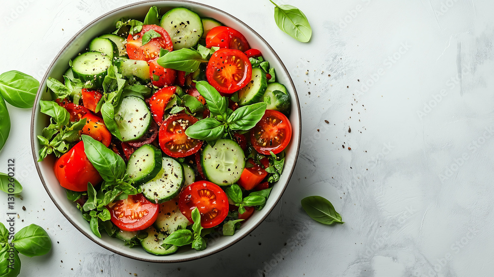 Bowl of fresh vegetable salad with tomato Bowl of fresh vegetable salad with tomato