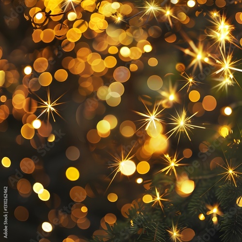 magical christmas pattern of yellow sparks and sparkles. generative ai