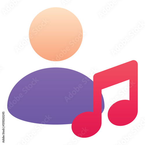 Gradient color icon, illustration for User, people, music.