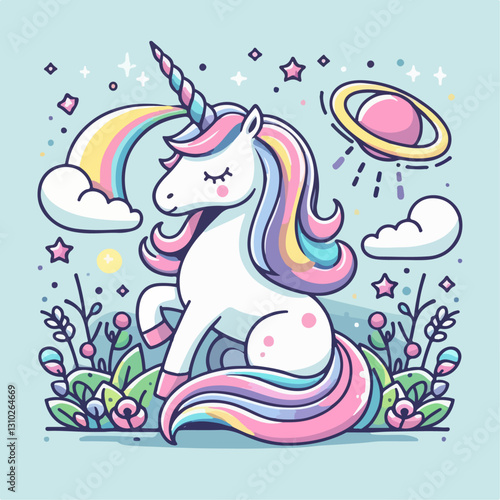 beautiful pony vector illustration 