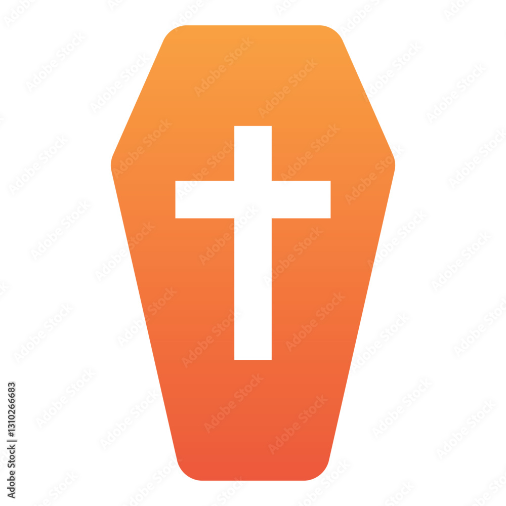 Obraz premium Gradient color icon, illustration for Coffin, cemetery, death.