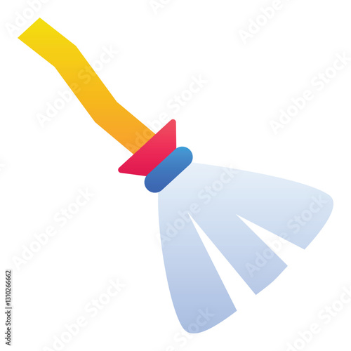 Gradient color icon, illustration for Halloween, witch, broom.