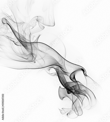 black smoke or fog isolated on white background.	