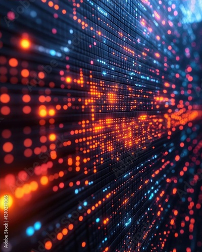 Wallpaper Mural Abstract representation of digital data flow with vibrant colors and glowing particles in motion Torontodigital.ca