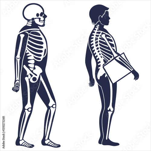 silhouette x - ray on white background