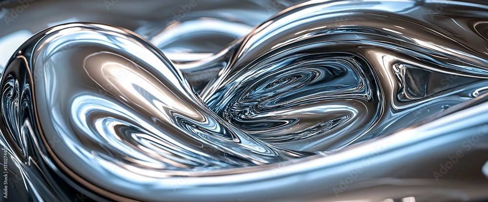Abstract liquid metal swirling, shiny chrome texture background. Abstract liquid metal swirling, shiny chrome texture background.