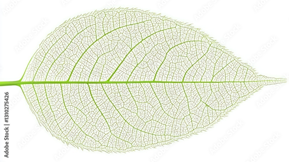 Fototapeta premium Detailed view of a delicate leaf's vein structure