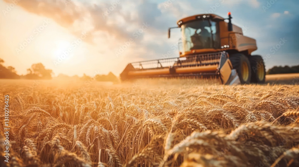 Golden Wheat Harvest at Sunset (5) Golden Wheat Harvest at Sunset (5)