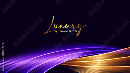 Black and Purple Gold Award Background. Creative Concept Template. Classy Premium Wedding Card. Grand Luxury Decorative Banner for Wedding and Birthday. Premium Congratulations Card. Event Invitation.