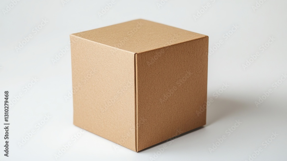 A brown paper cardboard box, standing alone against a white background A brown paper cardboard box, standing alone against a white background