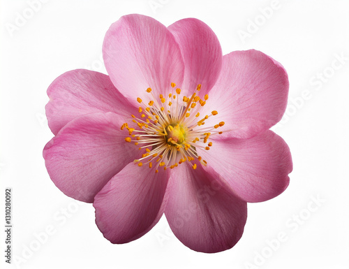 beautiful pink rose flower on white background
