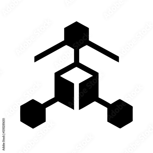 Blockchain node icon representing technology, network concept