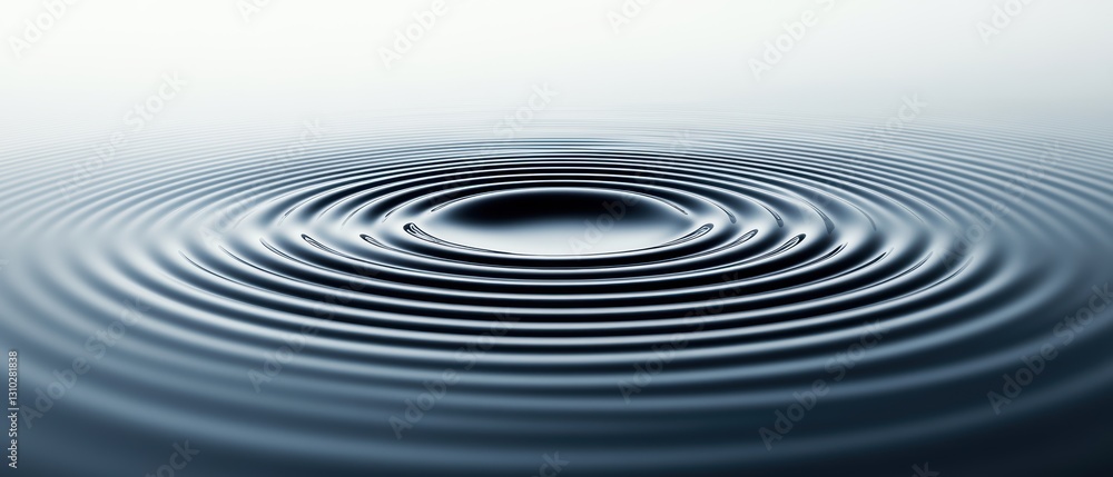 Fototapeta premium Gentle ripples create a serene pattern on water against a clean white backdrop.