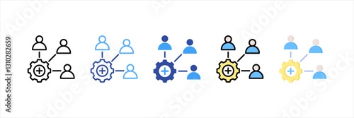 Resource Allocation Multi Style Icon Set