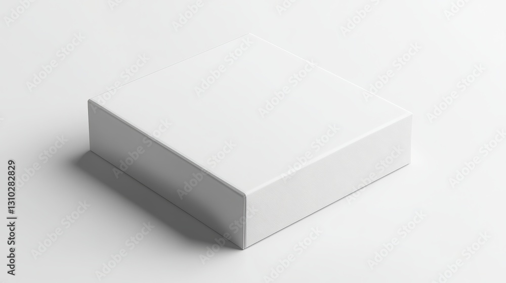 A close-up view of a white box mockup template, presented on a plain white background. A close-up view of a white box mockup template, presented on a plain white background.