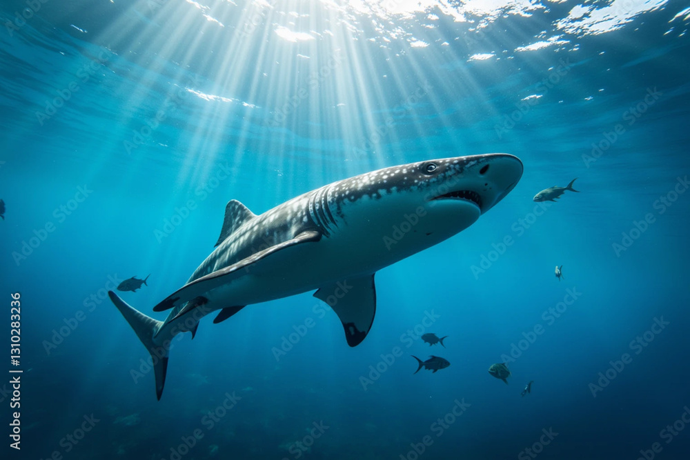 Majestic Underwater View of a Whale Swimming in the Deep Ocean
Majestic Underwater View of a Whale Swimming in the Deep Ocean