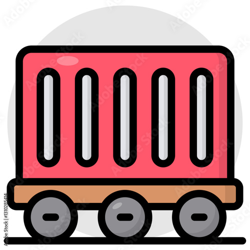 A unique design icon of cargo train