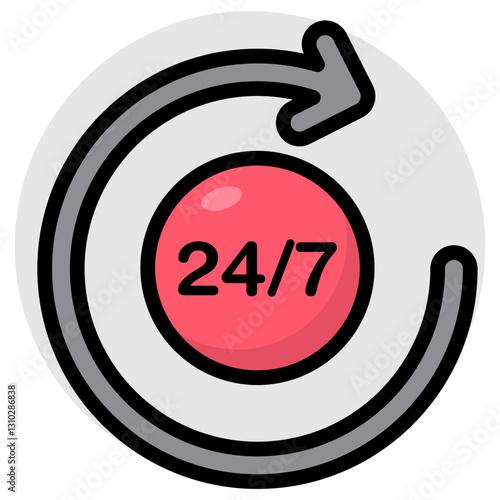 Creative design icon of round the clock