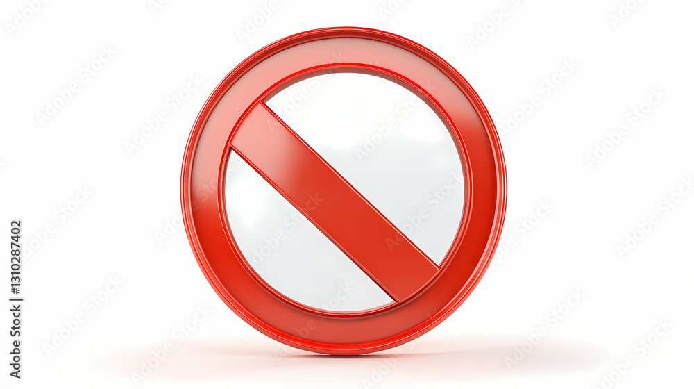 Stop sign prohibition or forbidden icon isolated on white and transparent background. 3d render. Forbidden - Tower. Illustration Stop sign prohibition or forbidden icon isolated on white and transparent background. 3d render. Forbidden - Tower. Illustration
