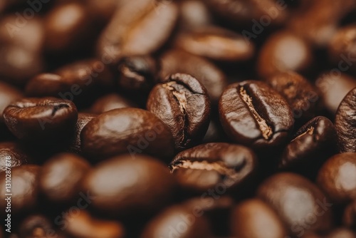 Wallpaper Mural A detailed view of coffee beans on a rich brown surface. Torontodigital.ca