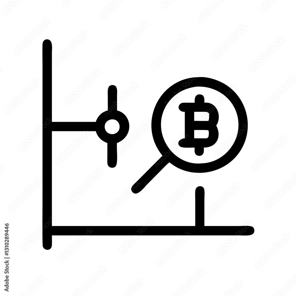 Crypto graph icon with Bitcoin symbol, financial technology concept Crypto graph icon with Bitcoin symbol, financial technology concept