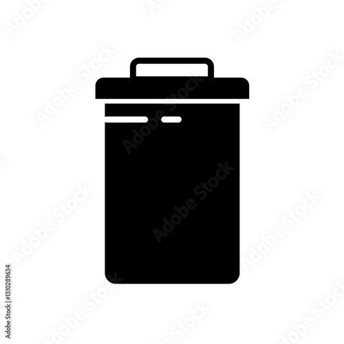 trash can, bin - vector icon