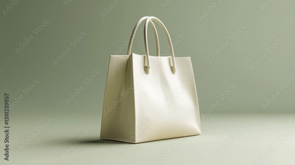 Shopping bag standing on a white background, minimalistic mockup concept of branding, packaging, retail Shopping bag standing on a white background, minimalistic mockup concept of branding, packaging, retail