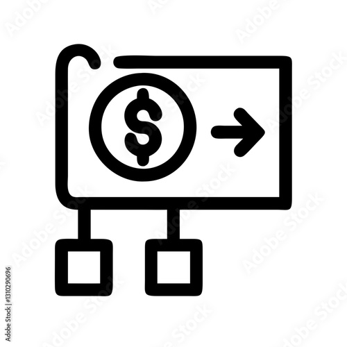 Financial plan icon illustrating growth and investment concept -