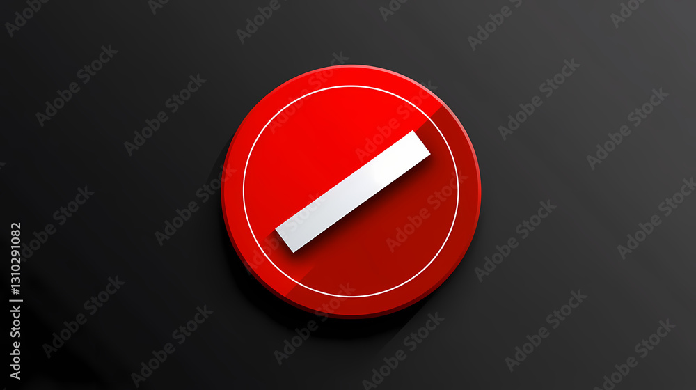 A red circle with a white line in the middle, prohibition sign or symbol. Forbidden - Tower. Illustration A red circle with a white line in the middle, prohibition sign or symbol. Forbidden - Tower. Illustration