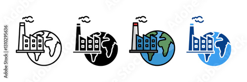 Industrial Globe  Icon Set Multiple Style Collection