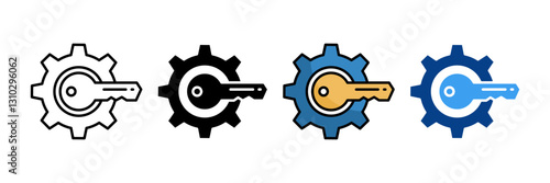 Key Management  Icon Set Multiple Style Collection