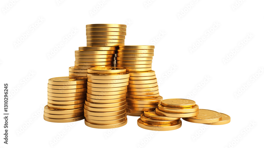 Wealth and Prosperity Golden Coin Stacks for Business and Finance Concepts Wealth and Prosperity Golden Coin Stacks for Business and Finance Concepts