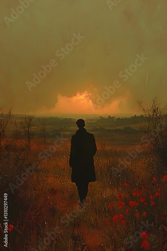 The painter depicts a cloudy sky in the evening