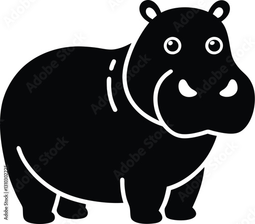 Hippopotamus silhouette vector 
