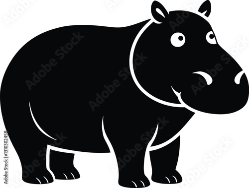 Hippopotamus silhouette vector 