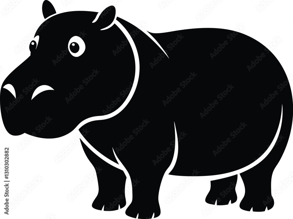 Obraz premium Hippopotamus silhouette vector 