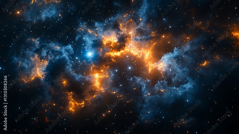 Cosmic Nebula Fiery Clouds in Deep Space Cosmic Nebula Fiery Clouds in Deep Space
