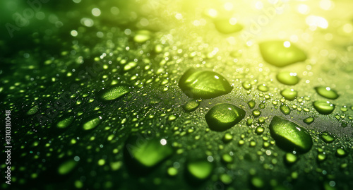 Luminous Green Water Droplets on Hydrophobic Surface