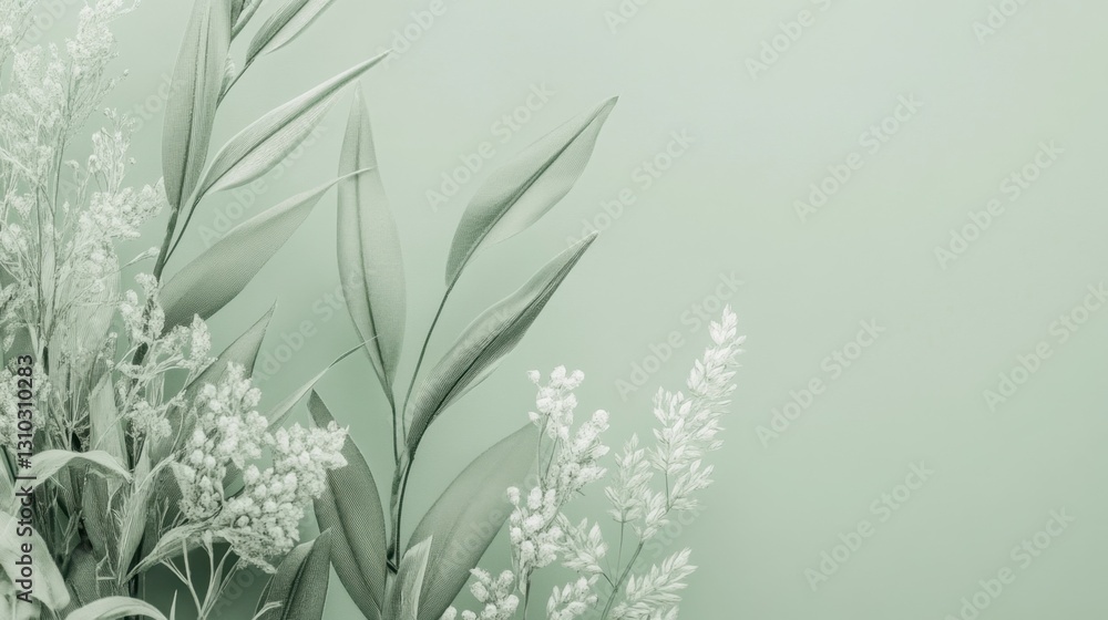 Fototapeta premium Pale green gradient background