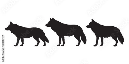 Majestic wolf pack silhouette a dark elegant design art wild moon black night wolves animal nature