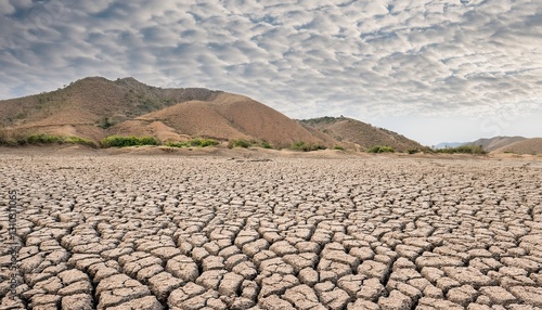 dry land with cracked earth due to drought