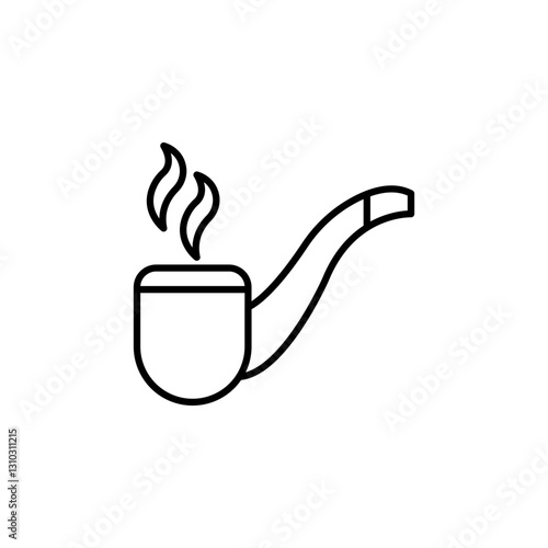 Smoking pipe line icon