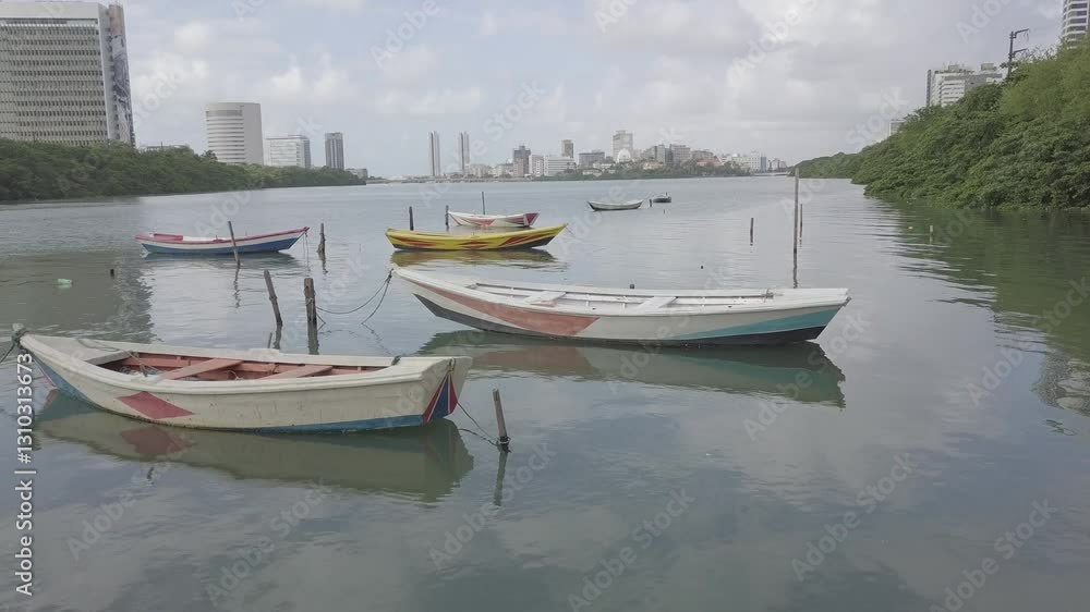 Recife’s Historic Waterfront and Bridges from Above and boats

