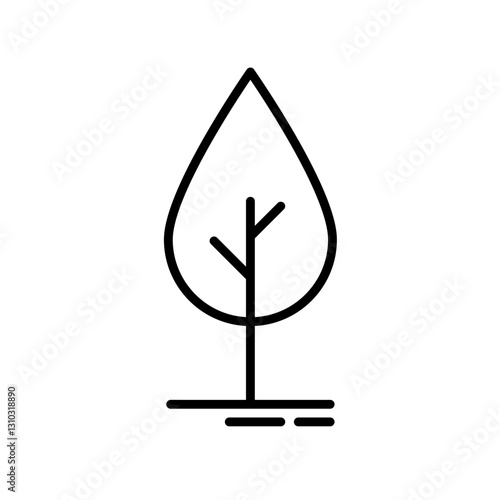 deciduous tree - simple vector icon