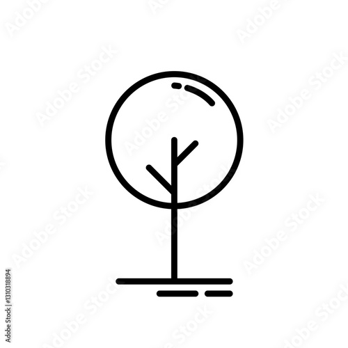 deciduous tree - simple vector icon