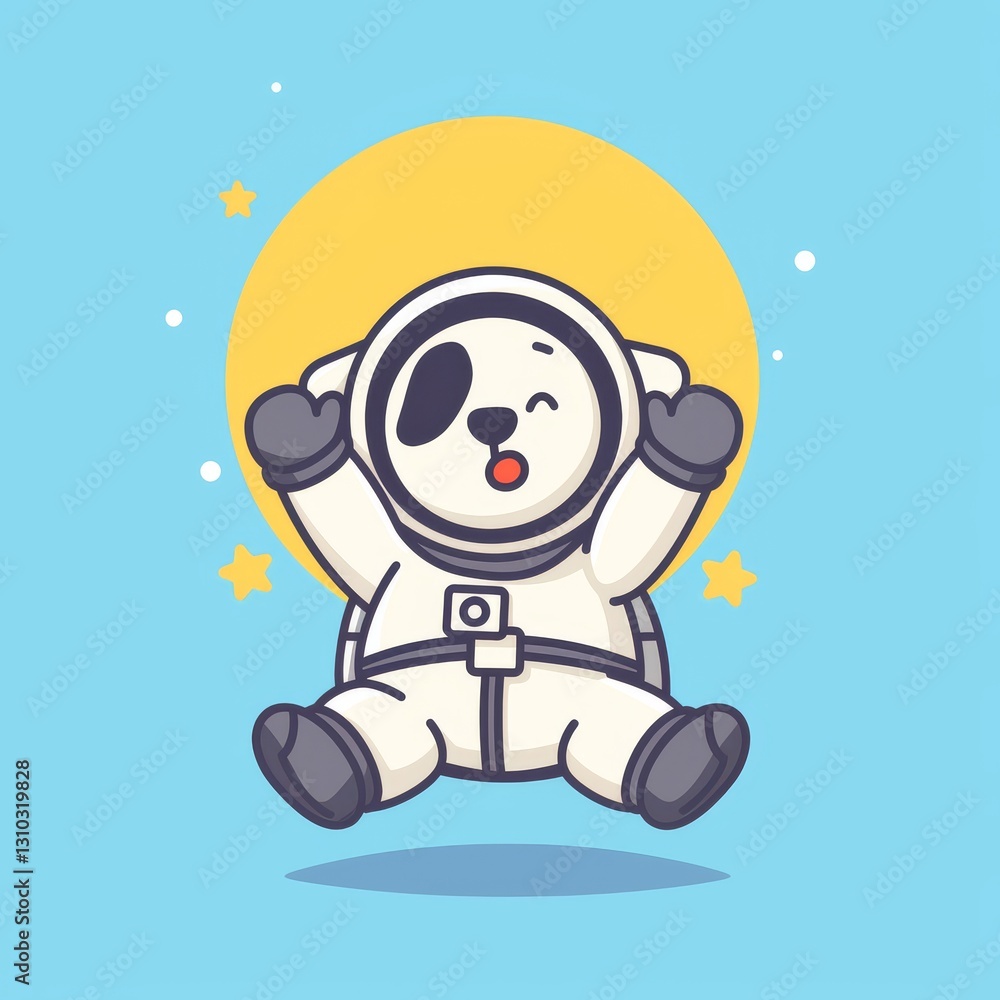 Cute Astronaut Dog in Space Cute Astronaut Dog in Space