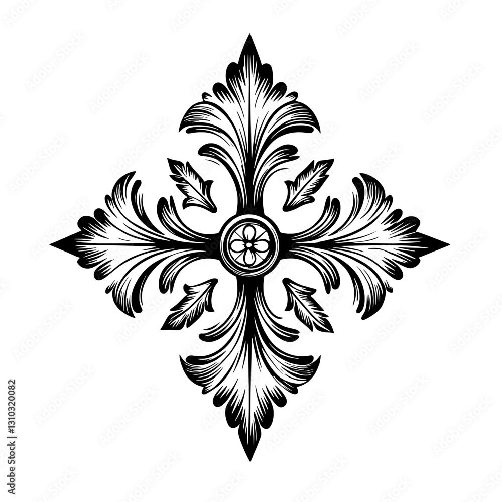 Fototapeta premium Intricate floral design perfect for tattoos and elegant packaging presentations