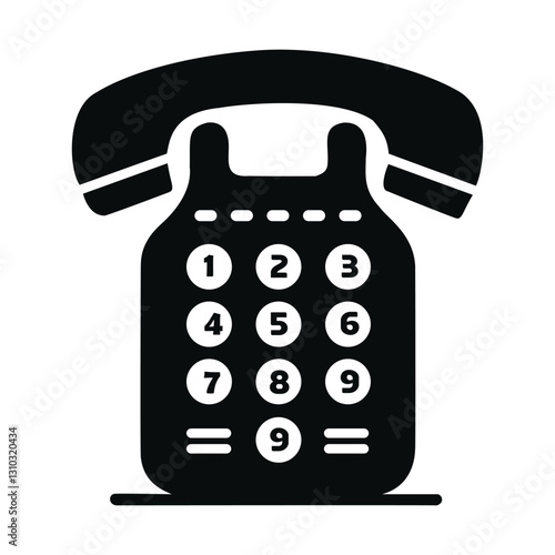 A clean and minimalistic telephone icon, perfect for communication apps, contact sections, and business-related designs. Available in vector format for easy scalability.

